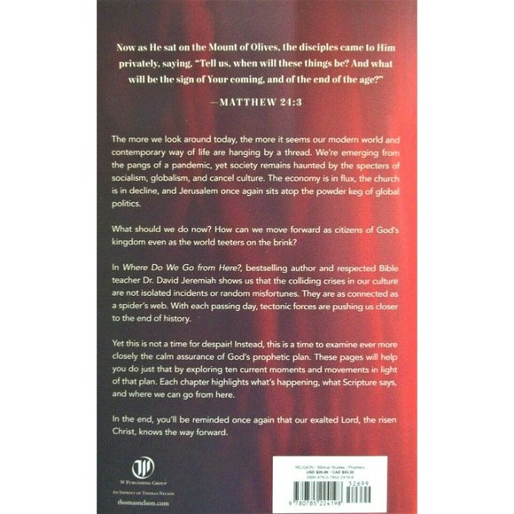 David Jeremiah WHERE DO WE GO FROM HERE Book Hard Cover Brand New - Picture 2 of 4